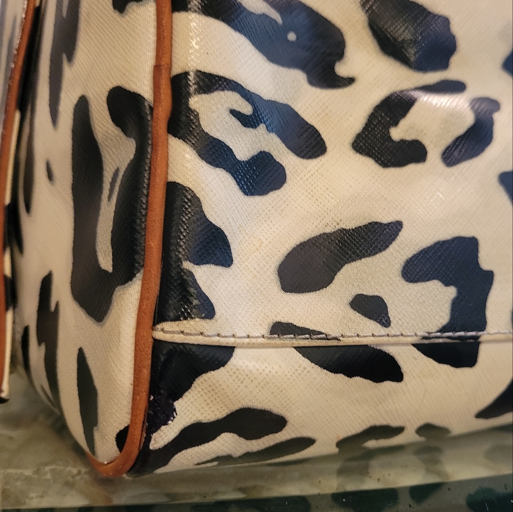 L.A.M.B. by Gwen Stefani Snow Leopard Satchel Designer Leather Vintage  #178 - Picture 13 of 17